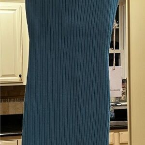 Teal Ribbed Knit Dress